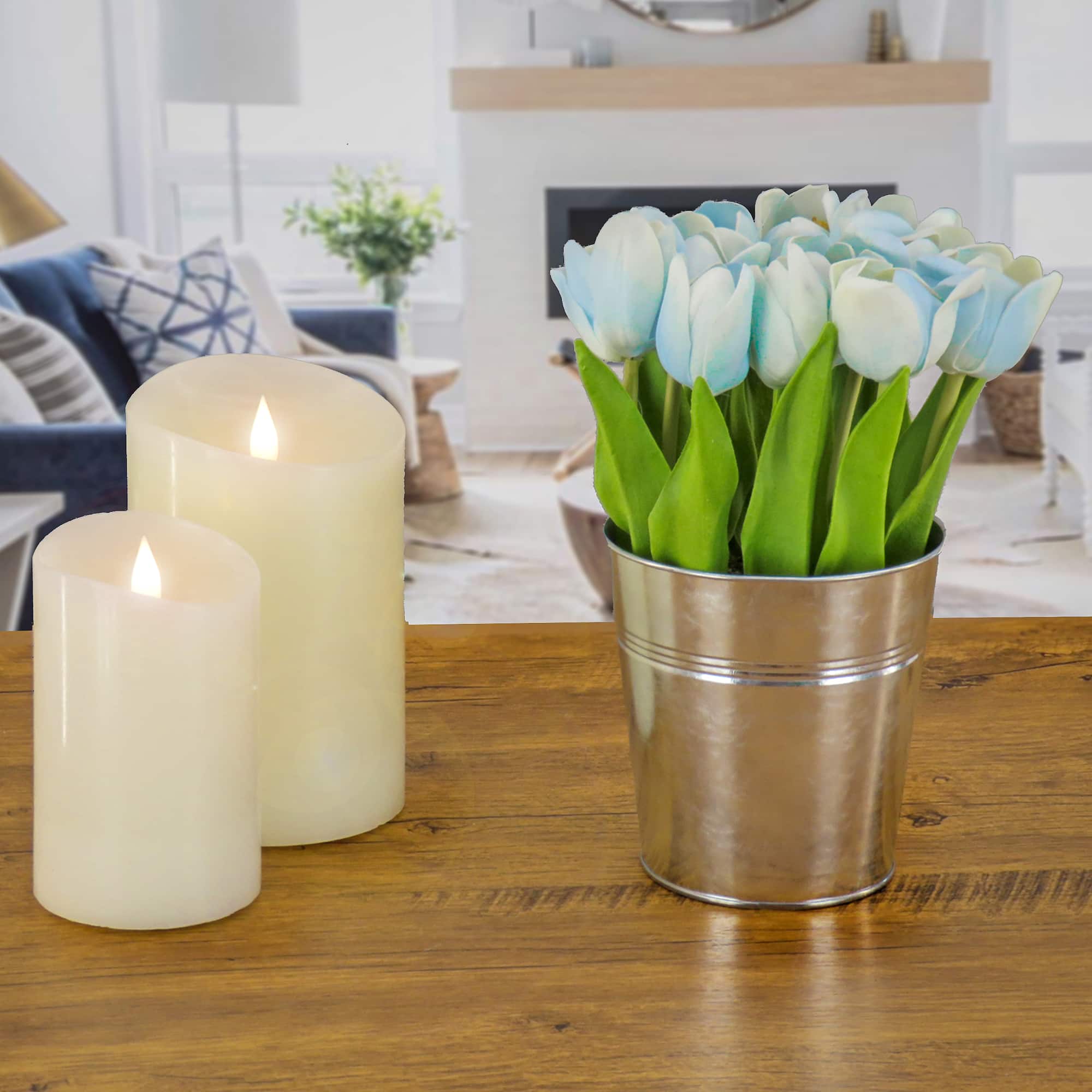 9" Tulip Bouquet in Metal Pot